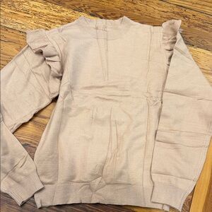 Ruffled Beige Sweater